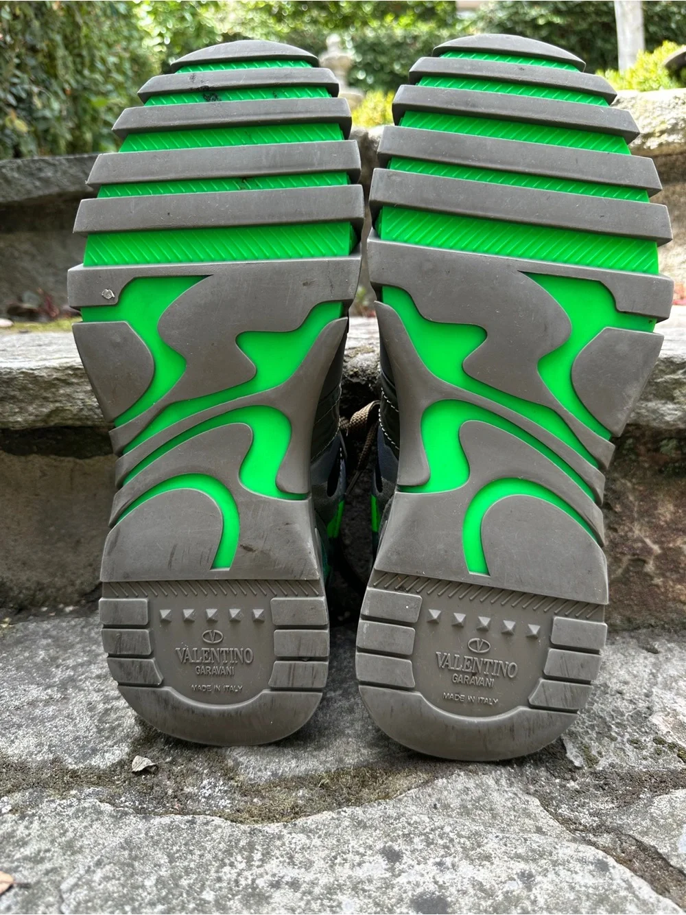 Valentino Garavani Olive and Neon Green Men’s Sneakers